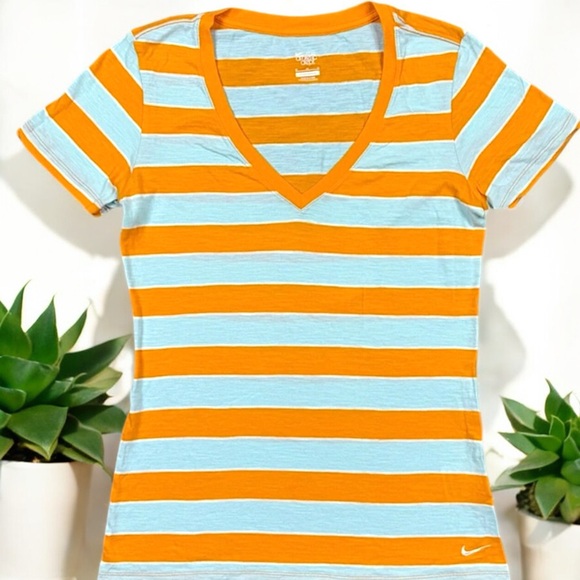 Nike The Athletic Dept. Orange & Gray Striped Tee - Picture 12 of 15